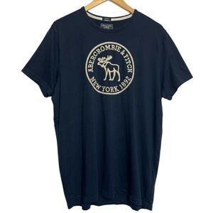 Vintage Abercrombie & Fitch Logo Navy Short Sleeve Muscle Tee X-Large